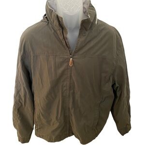 London FOG Dark Beige Outdoor Jacket with  Convertible Hood Men M Medium
